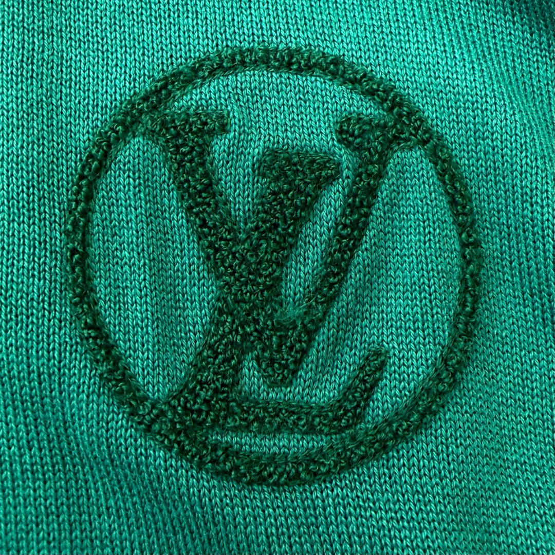 Pristine LOUIS VUITTON hoodie LV Circle Logo Pullover Knit green cotton mens M