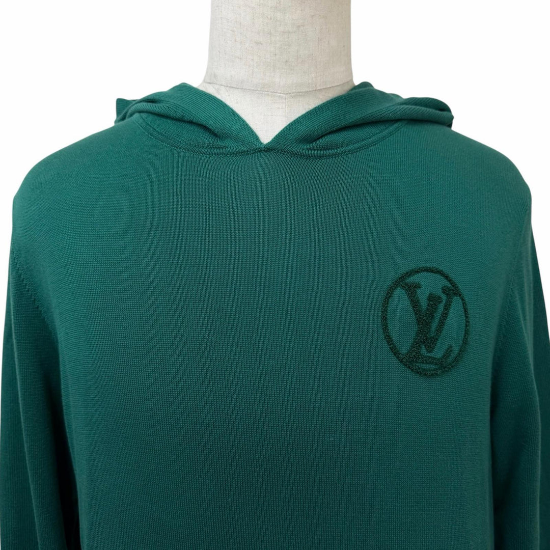 Pristine LOUIS VUITTON hoodie LV Circle Logo Pullover Knit green cotton mens M