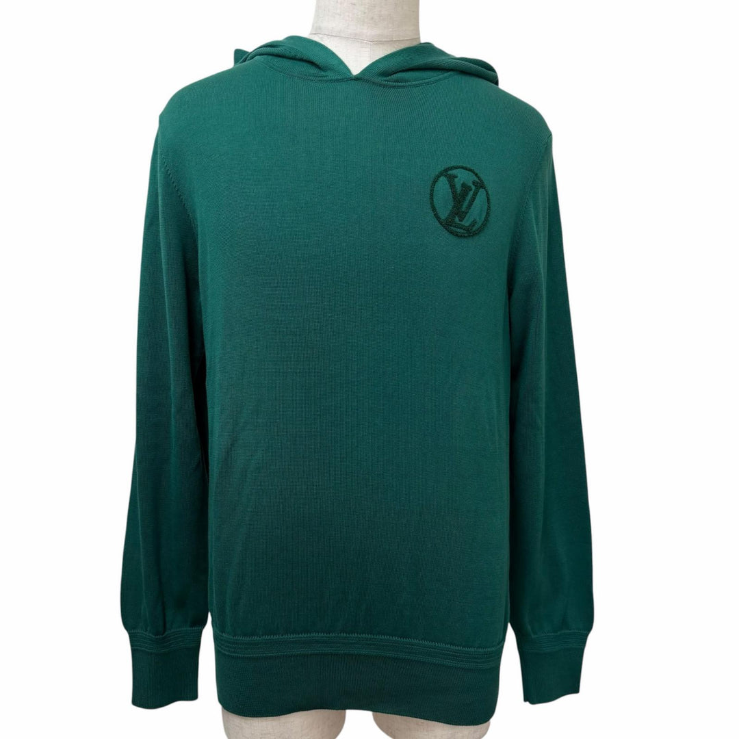 Pristine LOUIS VUITTON hoodie LV Circle Logo Pullover Knit green cotton mens M