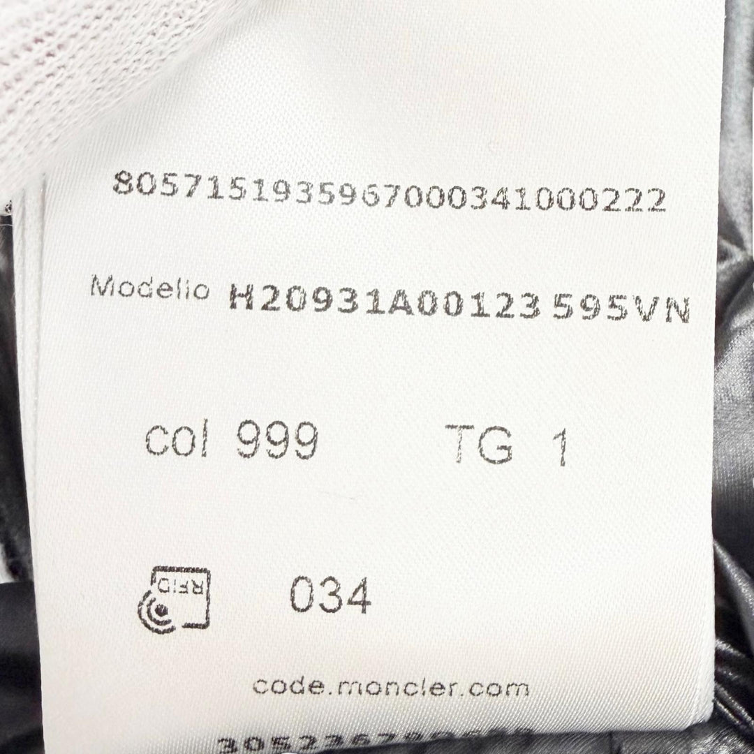 Great MONCLER Down jacket GRANDVAL Lettering logo logo patch, hooded black 1