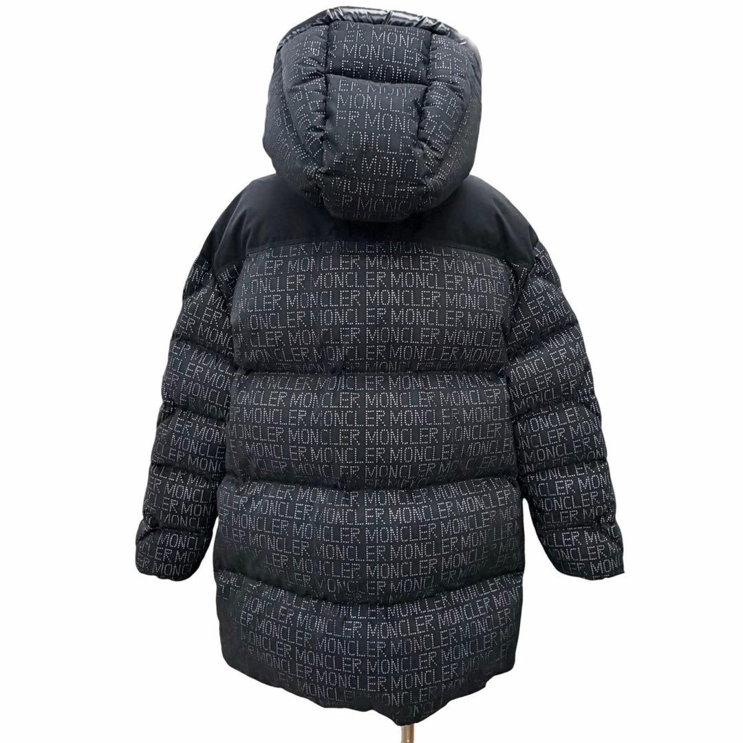 Great MONCLER Down jacket GRANDVAL Lettering logo logo patch, hooded black 1