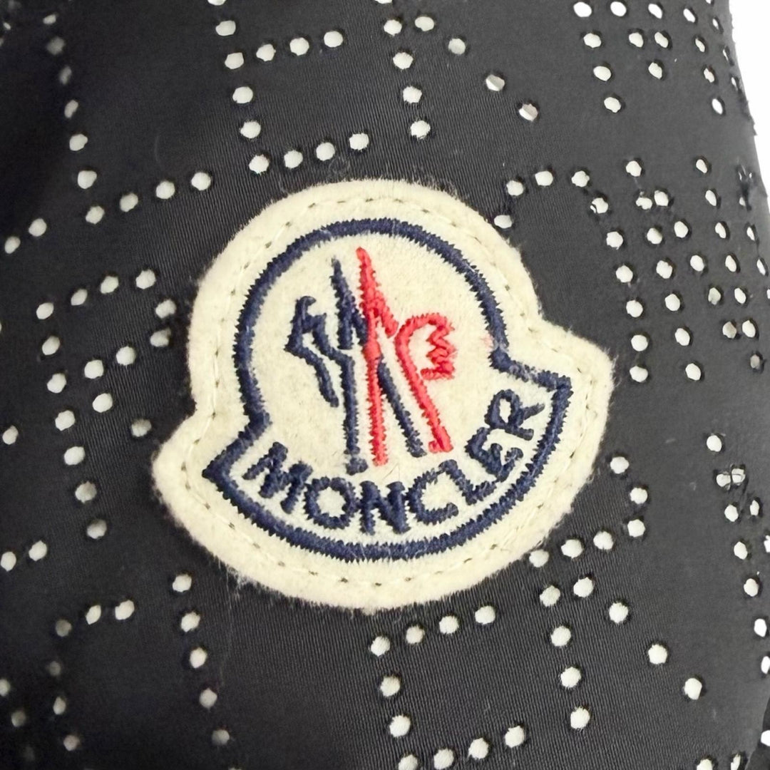Great MONCLER Down jacket GRANDVAL Lettering logo logo patch, hooded black 1
