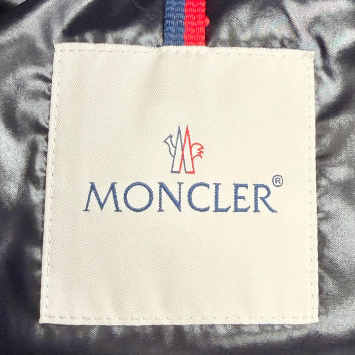 Great MONCLER Down jacket GRANDVAL Lettering logo logo patch, hooded black 1