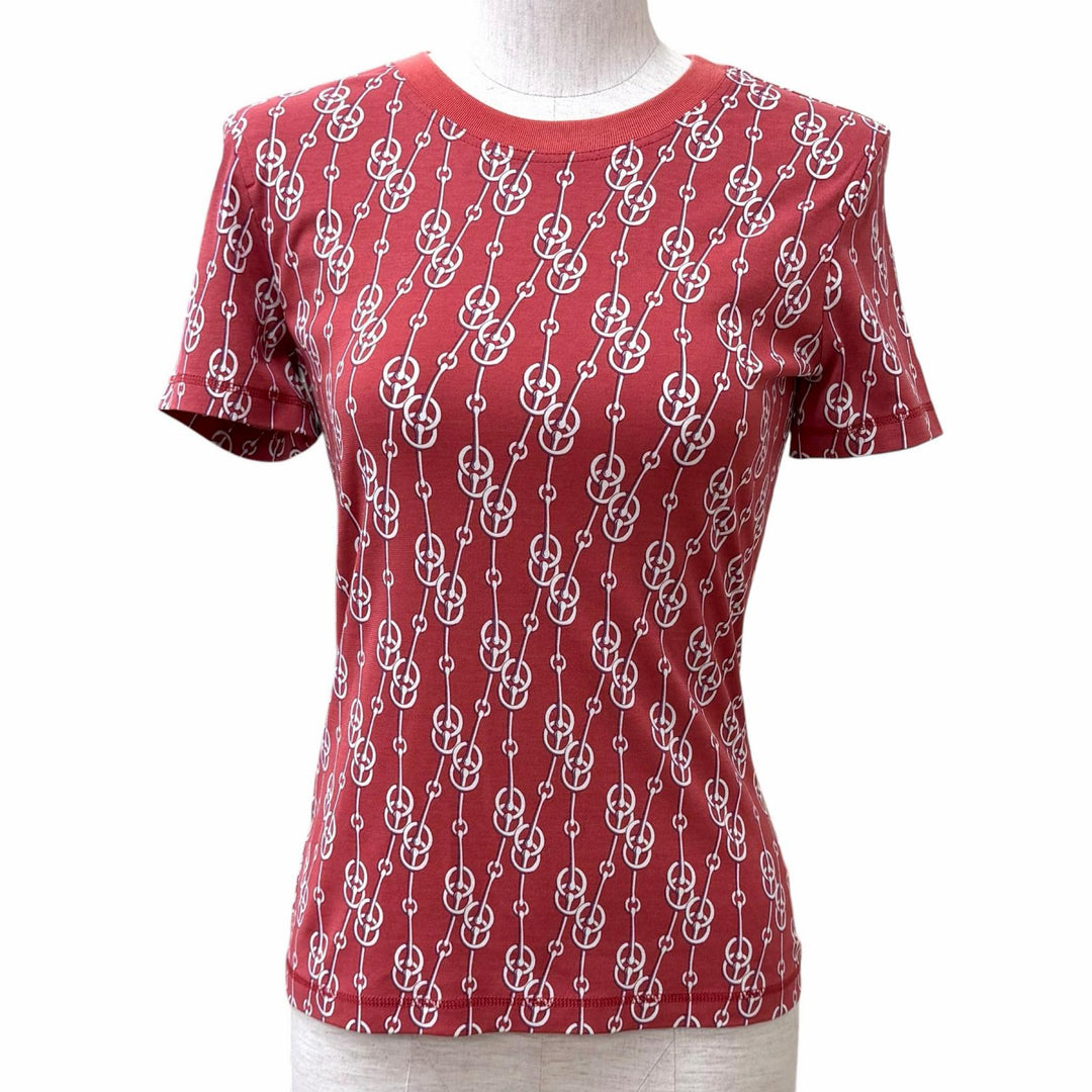 Excellent HERMES Short sleeve T-shirt Criticism Red series cotton 36 2E4600DG
