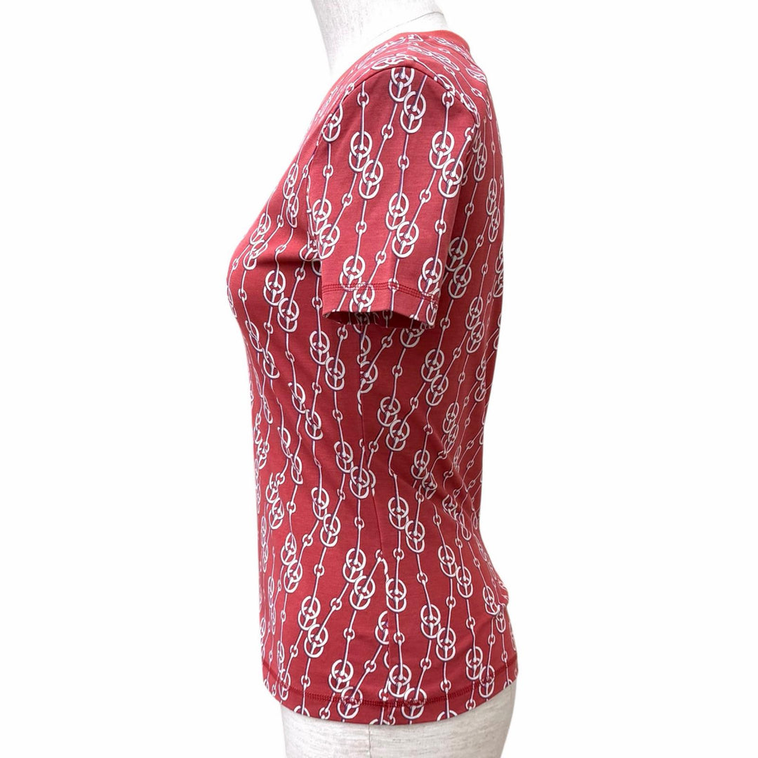 Excellent HERMES Short sleeve T-shirt Criticism Red series cotton 36 2E4600DG