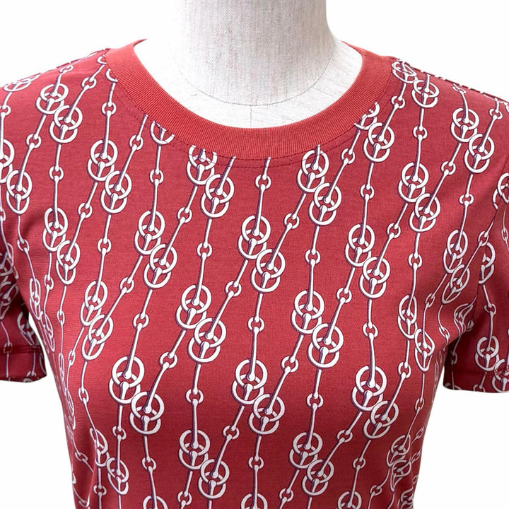 Excellent HERMES Short sleeve T-shirt Criticism Red series cotton 36 2E4600DG
