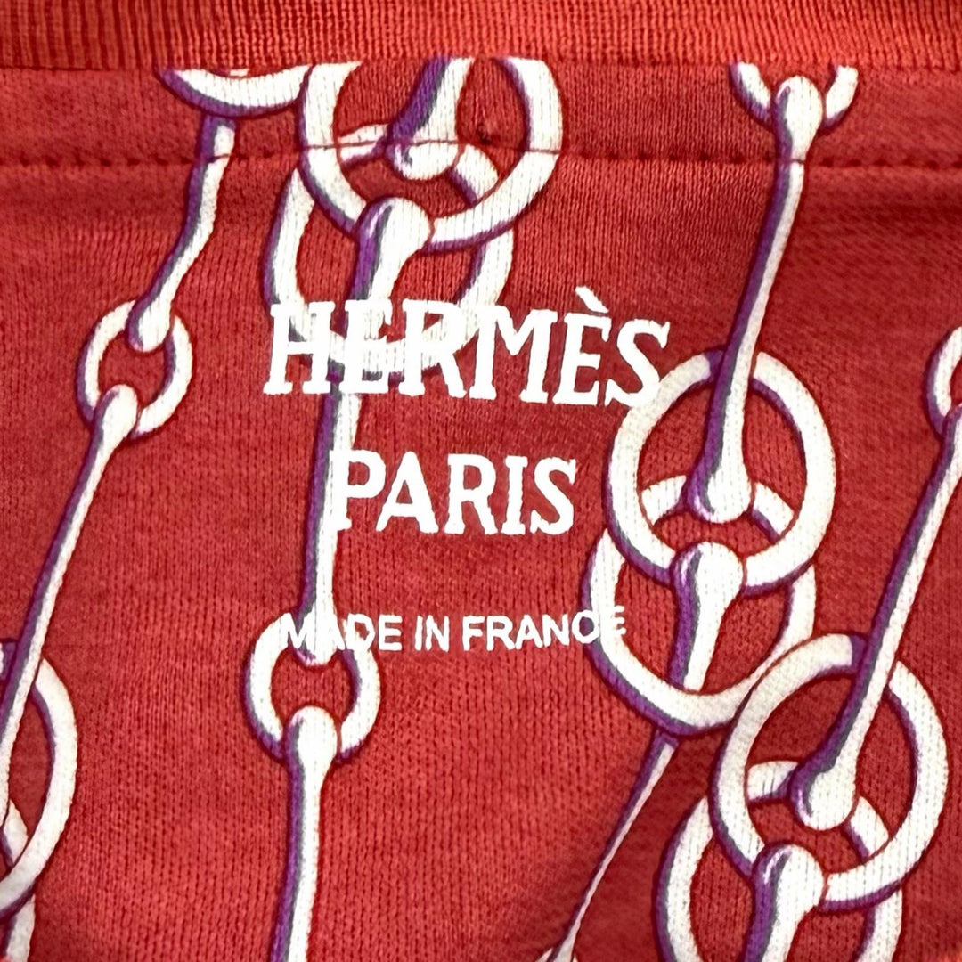 Excellent HERMES Short sleeve T-shirt Criticism Red series cotton 36 2E4600DG
