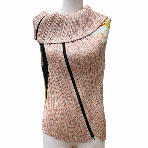 Excellent ISSEY MIYAKE tops TANGIBLE PLEATS all-over print polyester 2 IM31FJ681