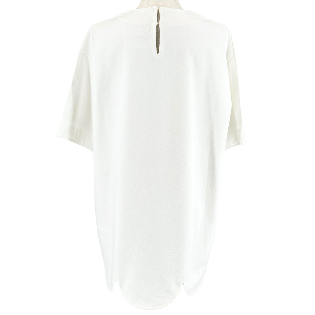 Pristine JIL SANDER T-shirt Logo button drop shoulder oversized white cotton