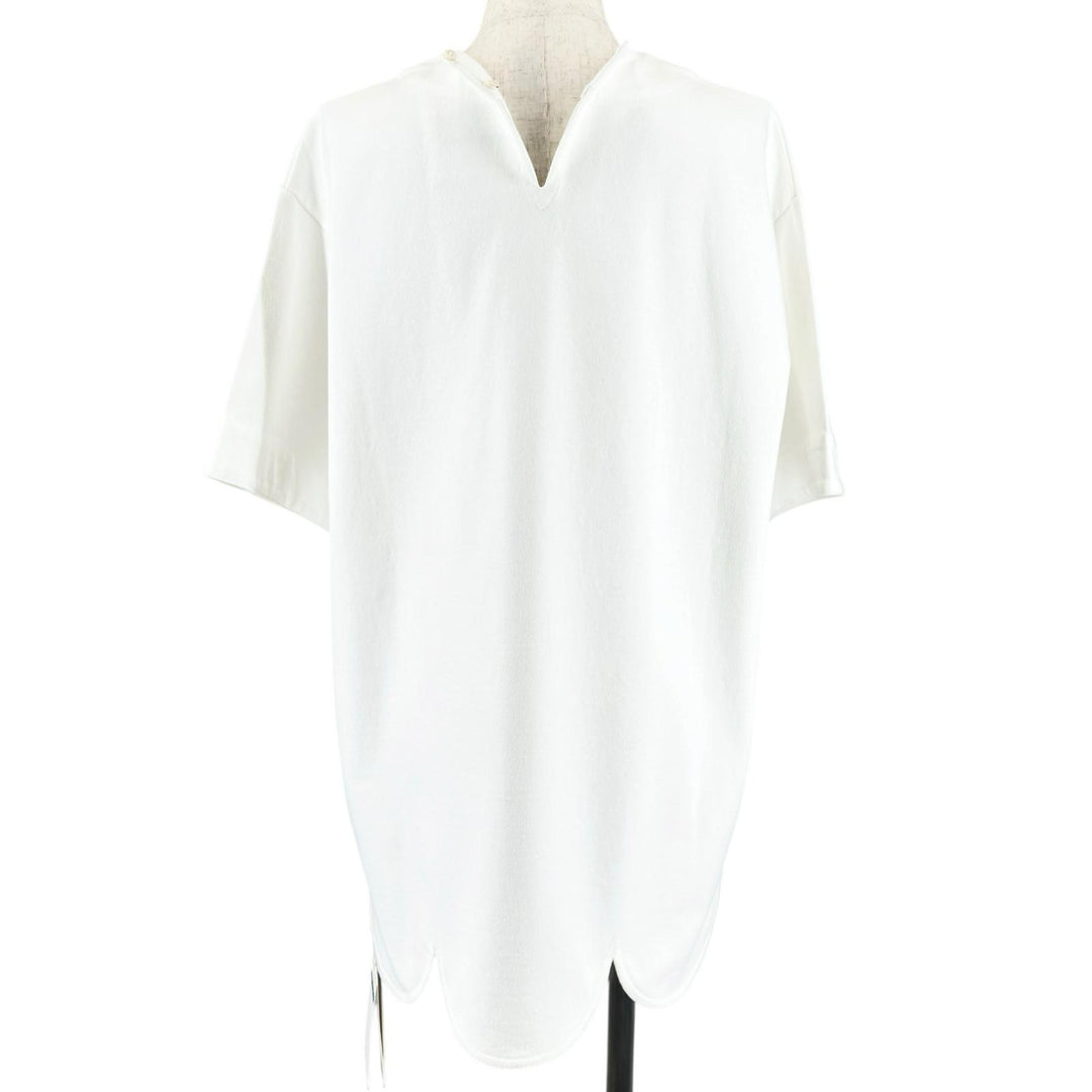 Pristine JIL SANDER T-shirt Logo button drop shoulder oversized white cotton