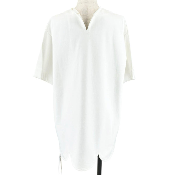 Pristine JIL SANDER T-shirt Logo button drop shoulder oversized white cotton