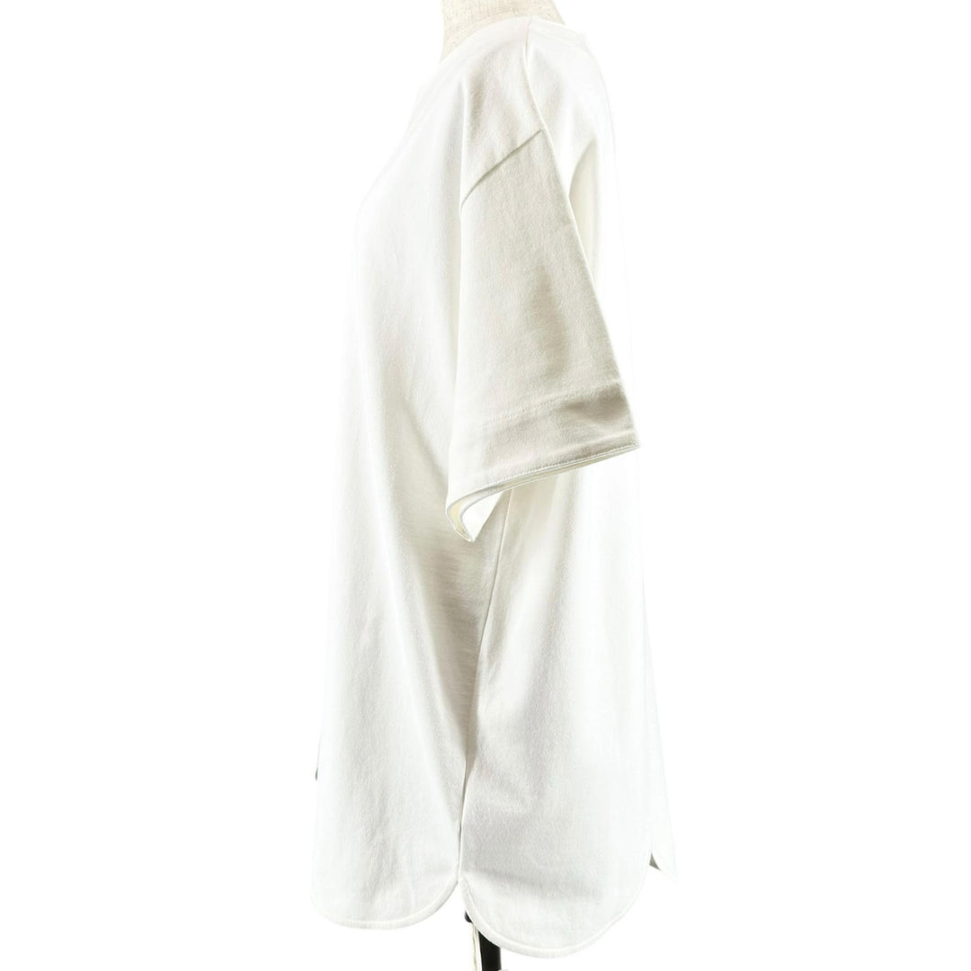 Pristine JIL SANDER T-shirt Logo button drop shoulder oversized white cotton