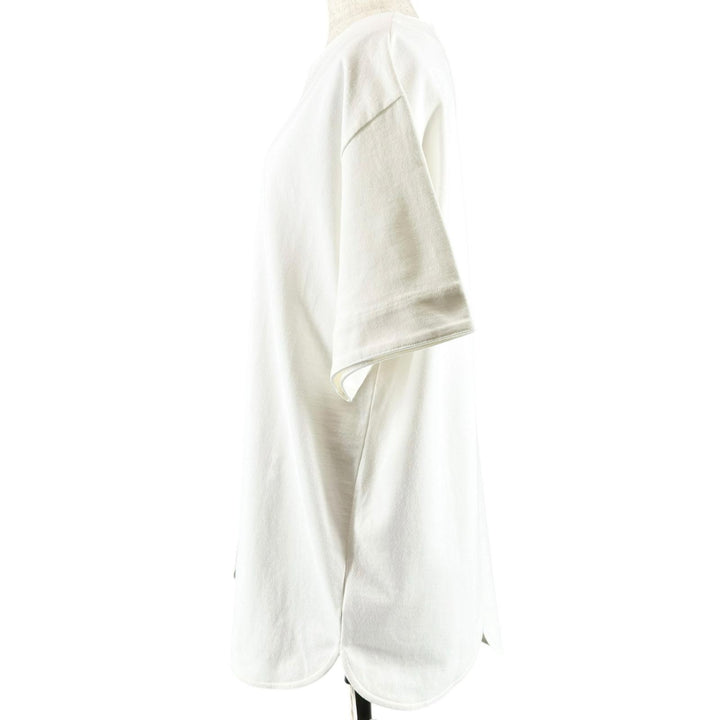 Pristine JIL SANDER T-shirt Logo button drop shoulder oversized white cotton