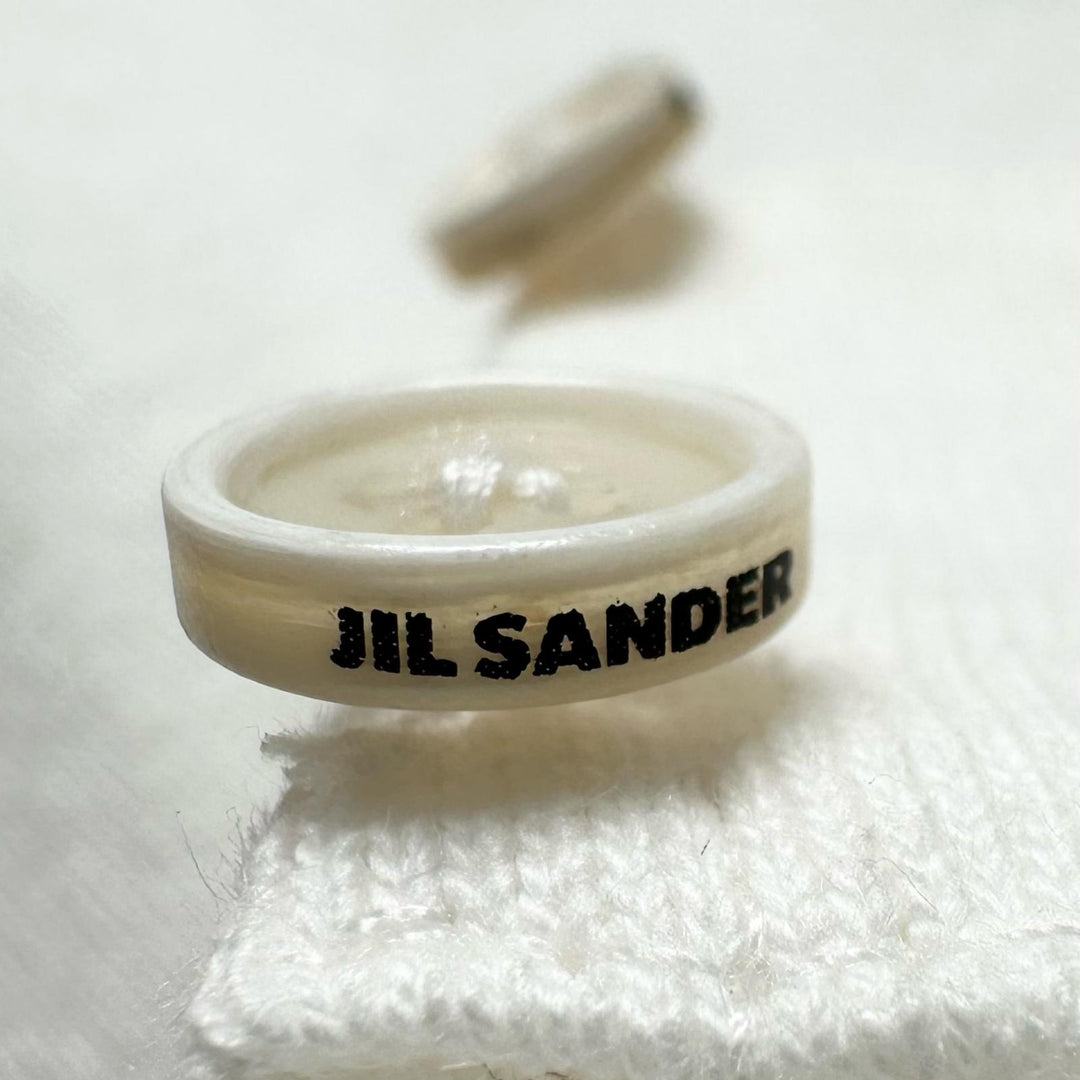 Pristine JIL SANDER T-shirt Logo button drop shoulder oversized white cotton