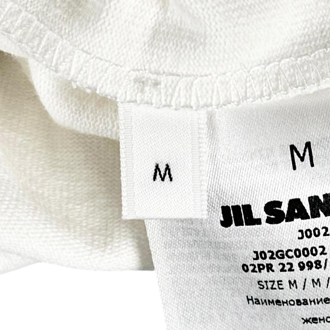 Pristine JIL SANDER T-shirt Logo button drop shoulder oversized white cotton