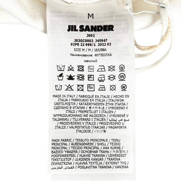 Pristine JIL SANDER T-shirt Logo button drop shoulder oversized white cotton