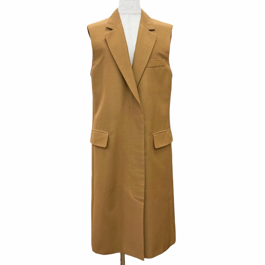 Excellent GUCCI Best Logo Button Sleeveless Coat Long Vest Brown 40 619323