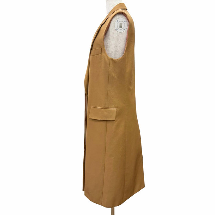 Excellent GUCCI Best Logo Button Sleeveless Coat Long Vest Brown 40 619323