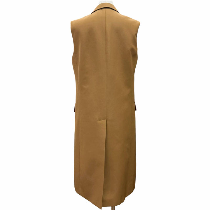 Excellent GUCCI Best Logo Button Sleeveless Coat Long Vest Brown 40 619323