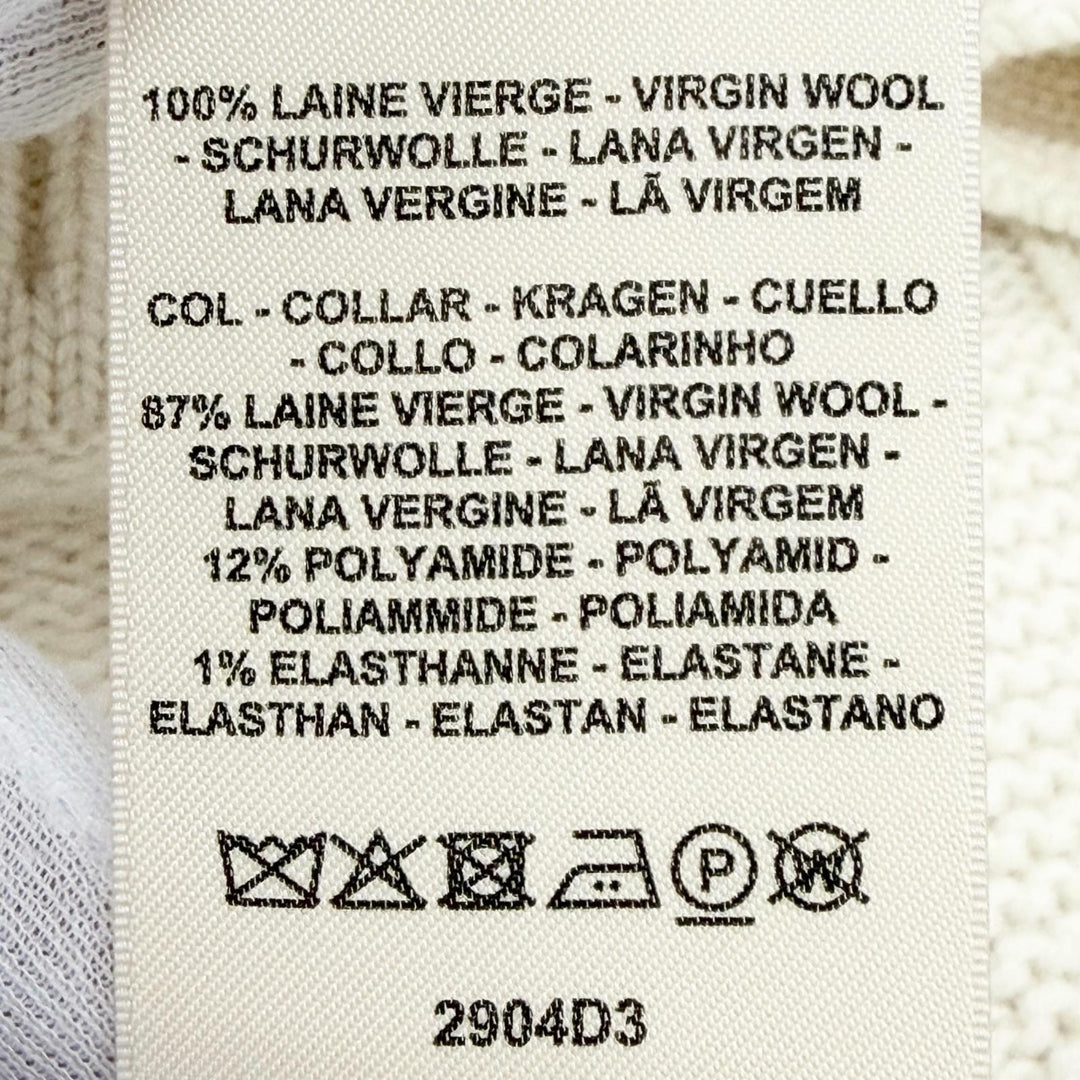 Pristine HERMES poncho H motif knit Ivory Virgin wool Women 34 4H2904D3