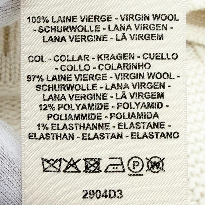 Pristine HERMES poncho H motif knit Ivory Virgin wool Women 34 4H2904D3