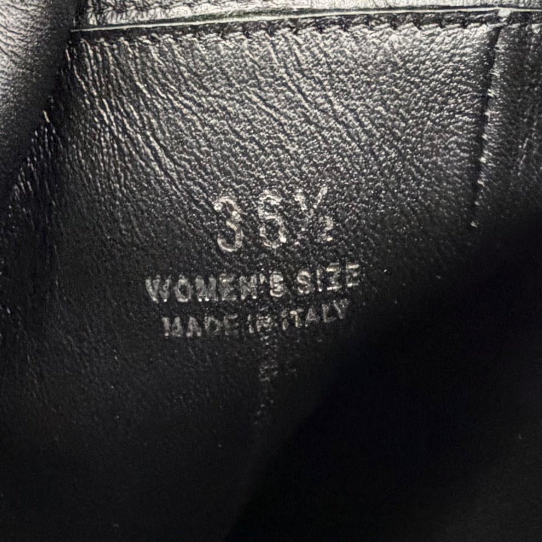 Excellent ROGER VIVIER Crystal Buckle Leather Biker Boots Ankle Boots black 36.5