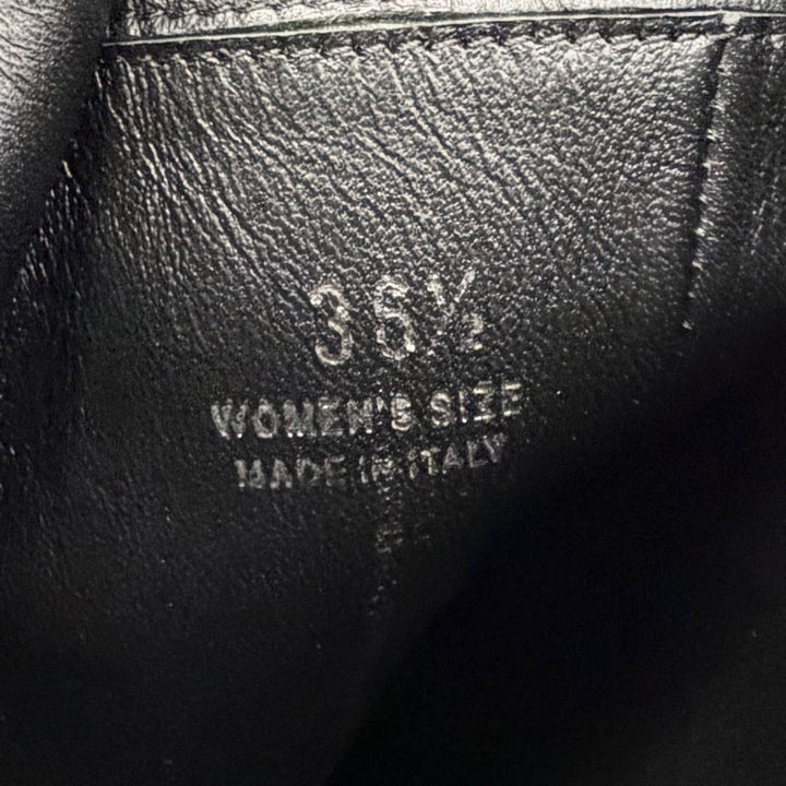 Excellent ROGER VIVIER Crystal Buckle Leather Biker Boots Ankle Boots black 36.5
