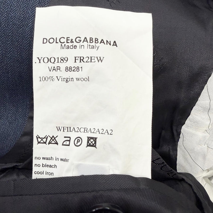 Excellent DOLCE&GABBANA suit single Navy Virgin wool mens 48