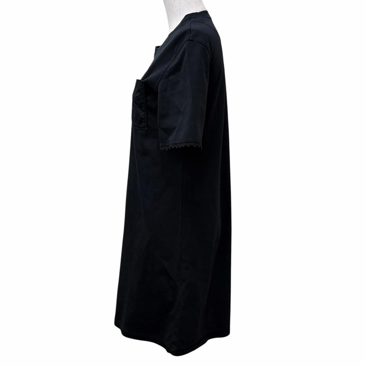 Great HERMES one piece PALEFROI T-Shirt with Lace Cuffs black cotton 34 5H4505DC