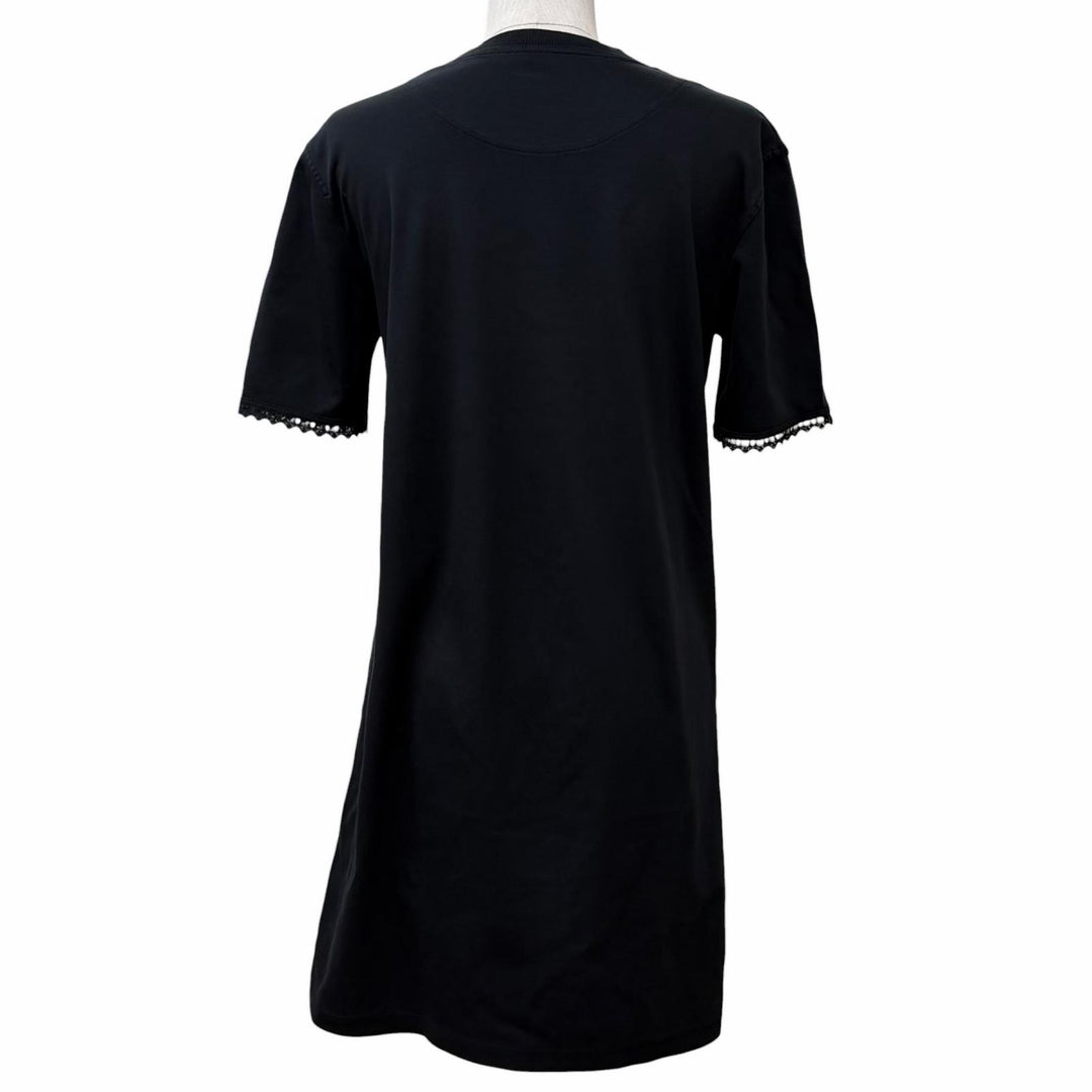 Great HERMES one piece PALEFROI T-Shirt with Lace Cuffs black cotton 34 5H4505DC