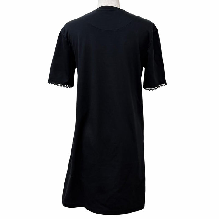 Great HERMES one piece PALEFROI T-Shirt with Lace Cuffs black cotton 34 5H4505DC