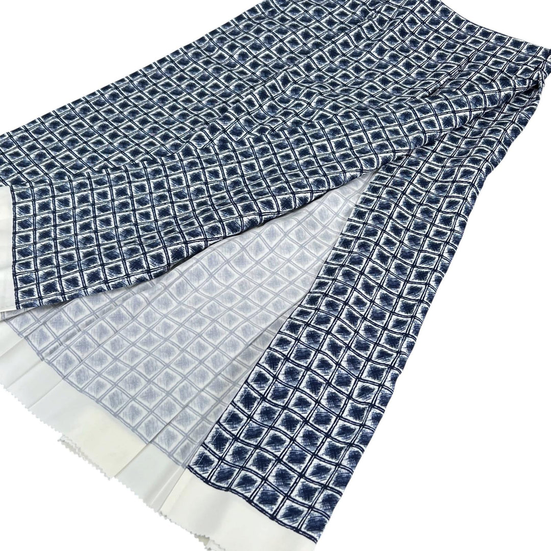 Pristine FERRAGAMO Long skirt All-over print Pleated Navy Rayon Women 38