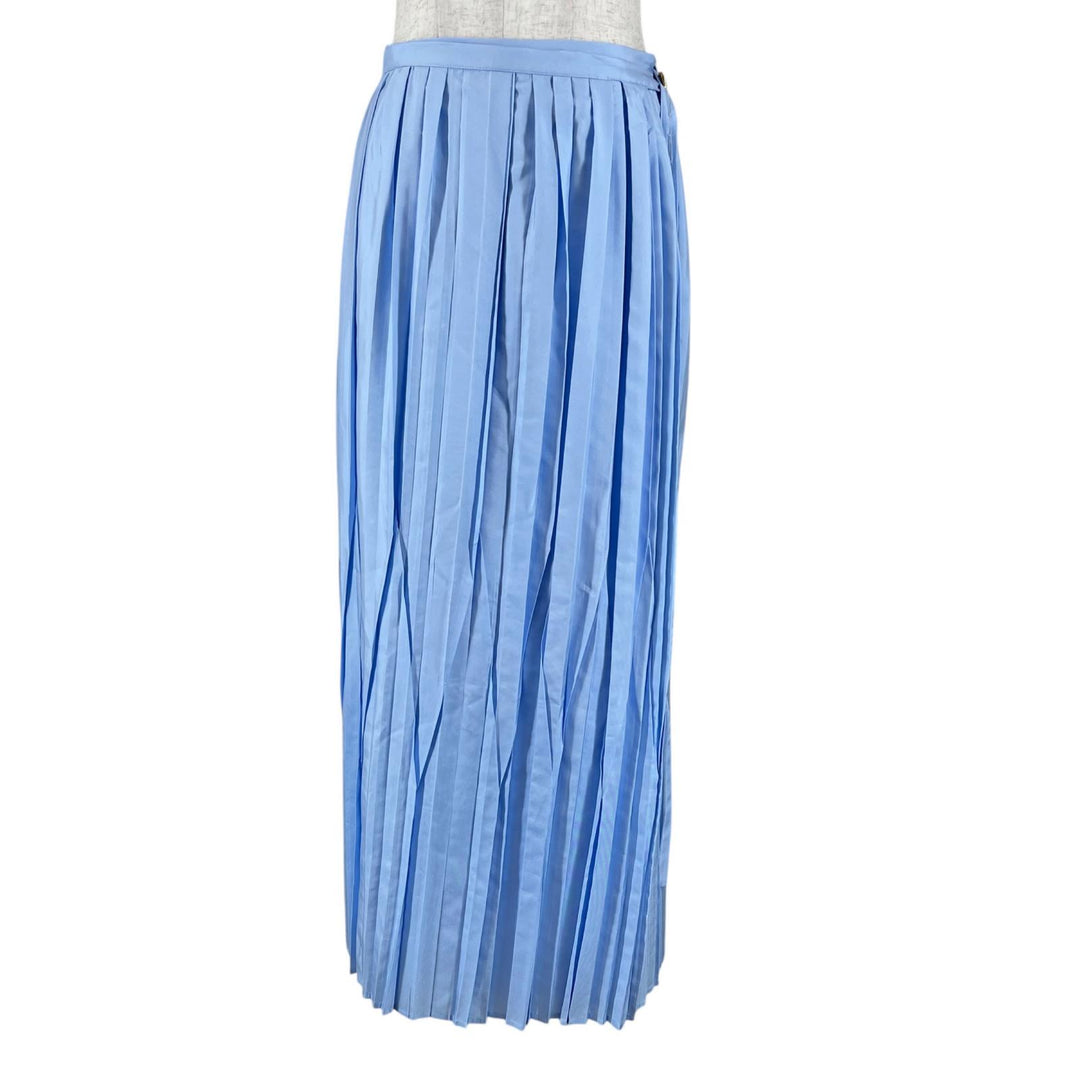 Pristine Salvatore Ferragamo Long skirt Pleated Light blue silk Women 38