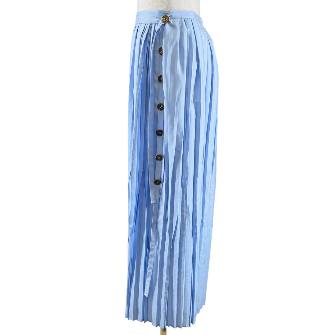 Pristine Salvatore Ferragamo Long skirt Pleated Light blue silk Women 38