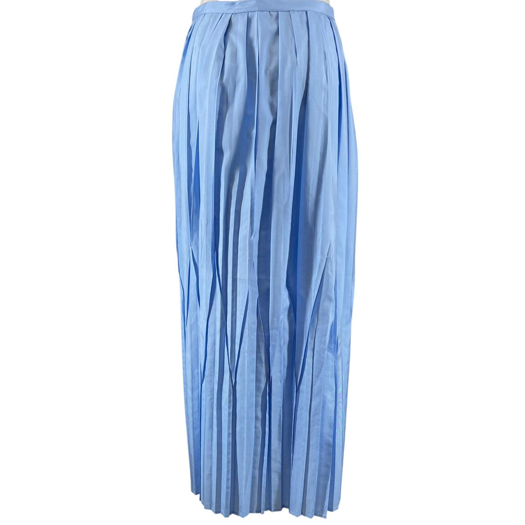 Pristine Salvatore Ferragamo Long skirt Pleated Light blue silk Women 38