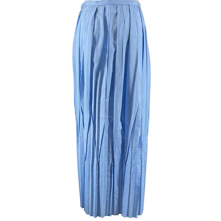 Pristine Salvatore Ferragamo Long skirt Pleated Light blue silk Women 38