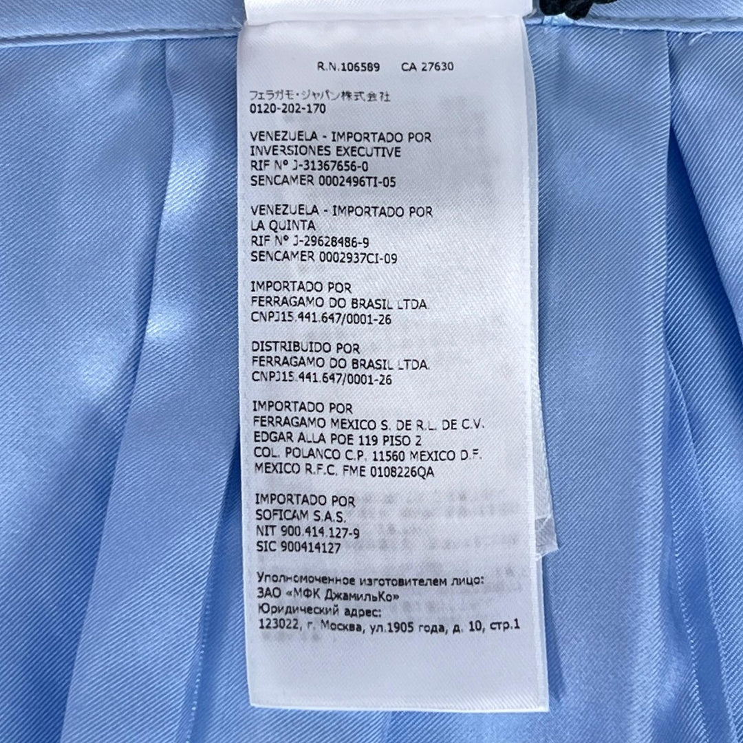 Pristine Salvatore Ferragamo Long skirt Pleated Light blue silk Women 38