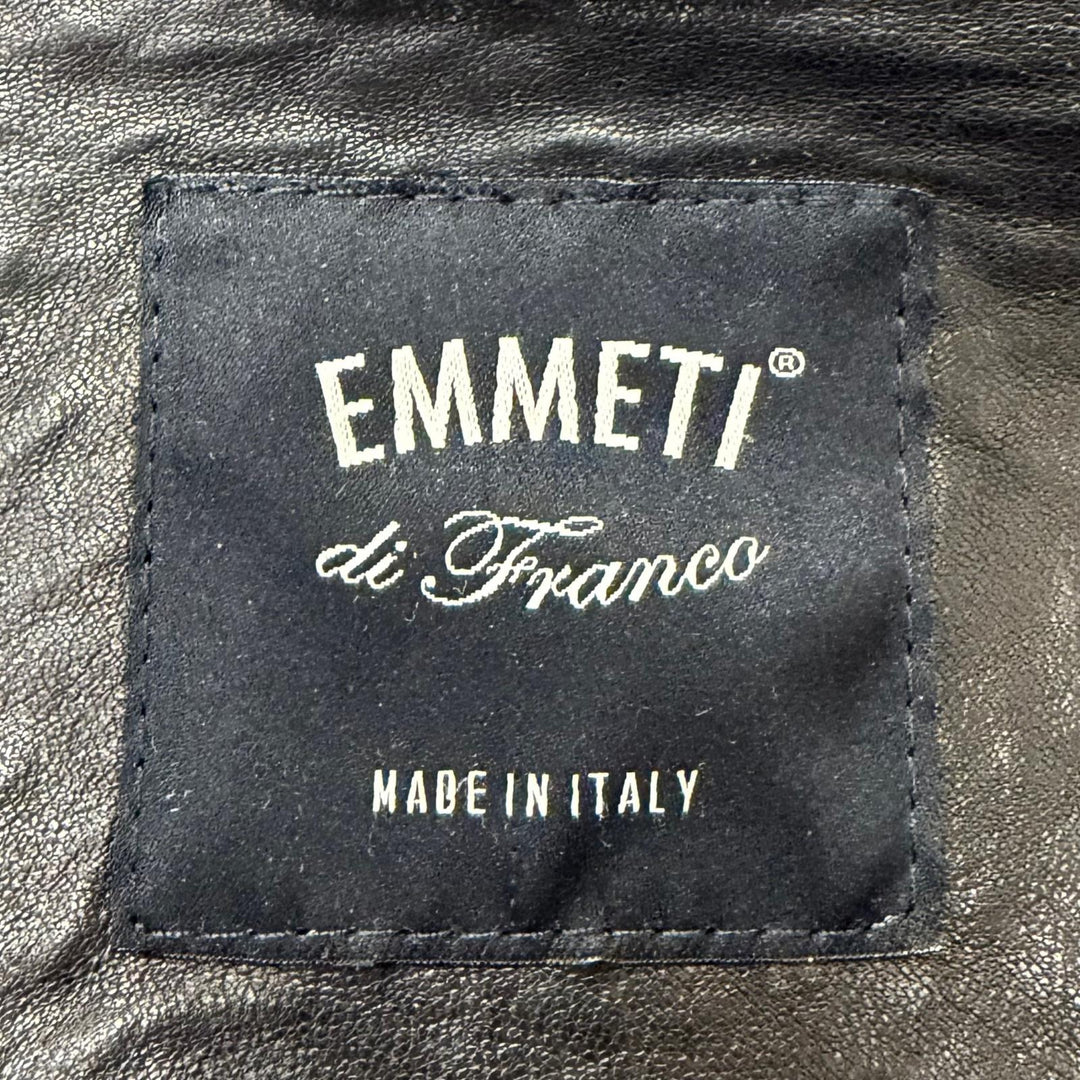Great EMMETI Leather jacket JURI Stand Collar Single black lambskin