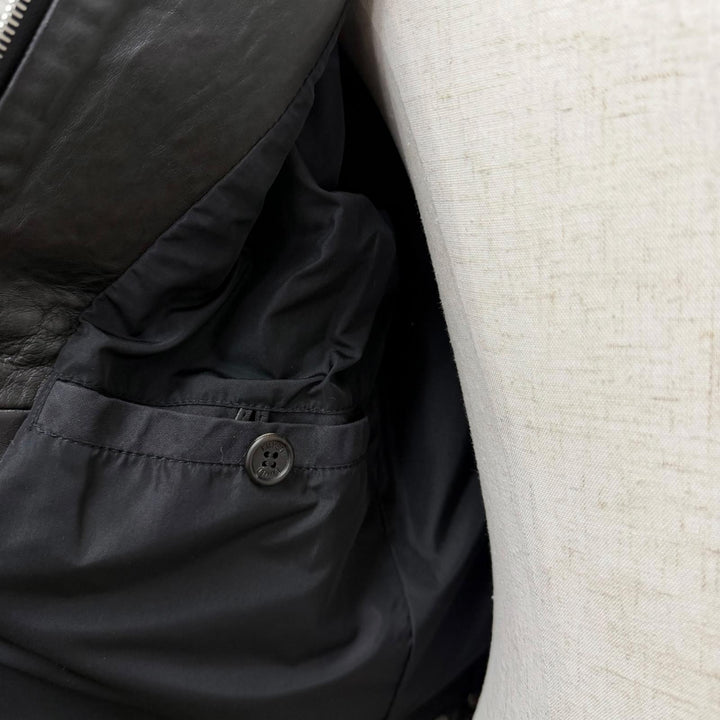 Great EMMETI Leather jacket JURI Stand Collar Single black lambskin