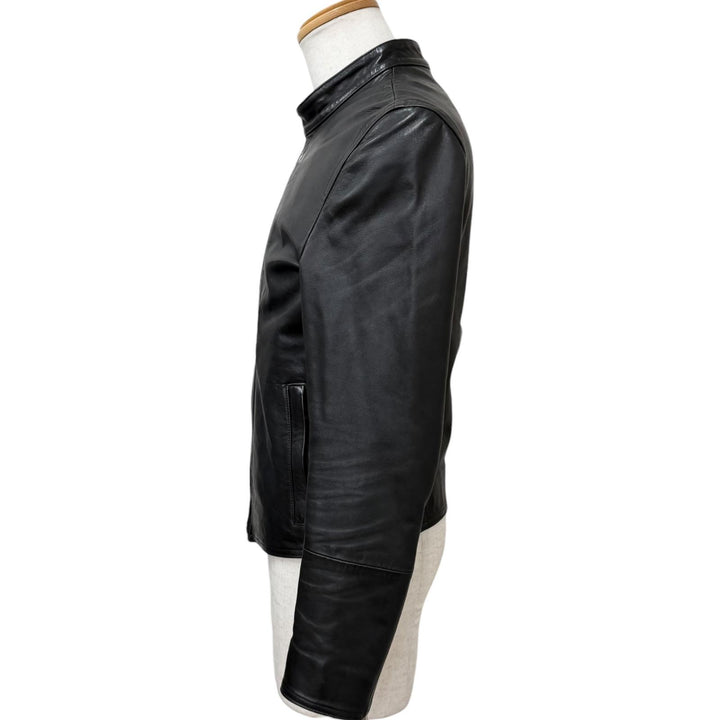 Great EMMETI Leather jacket JURI Stand Collar Single black lambskin