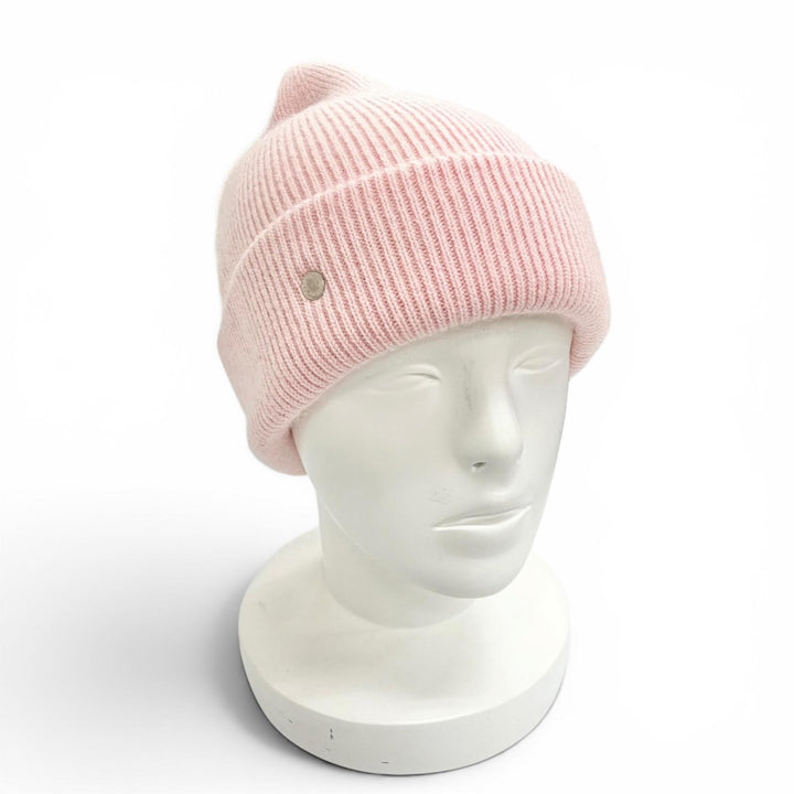 Excellent HERMES Knit cap Beanie Leesa Slalom Serie button wool Women L H252002N