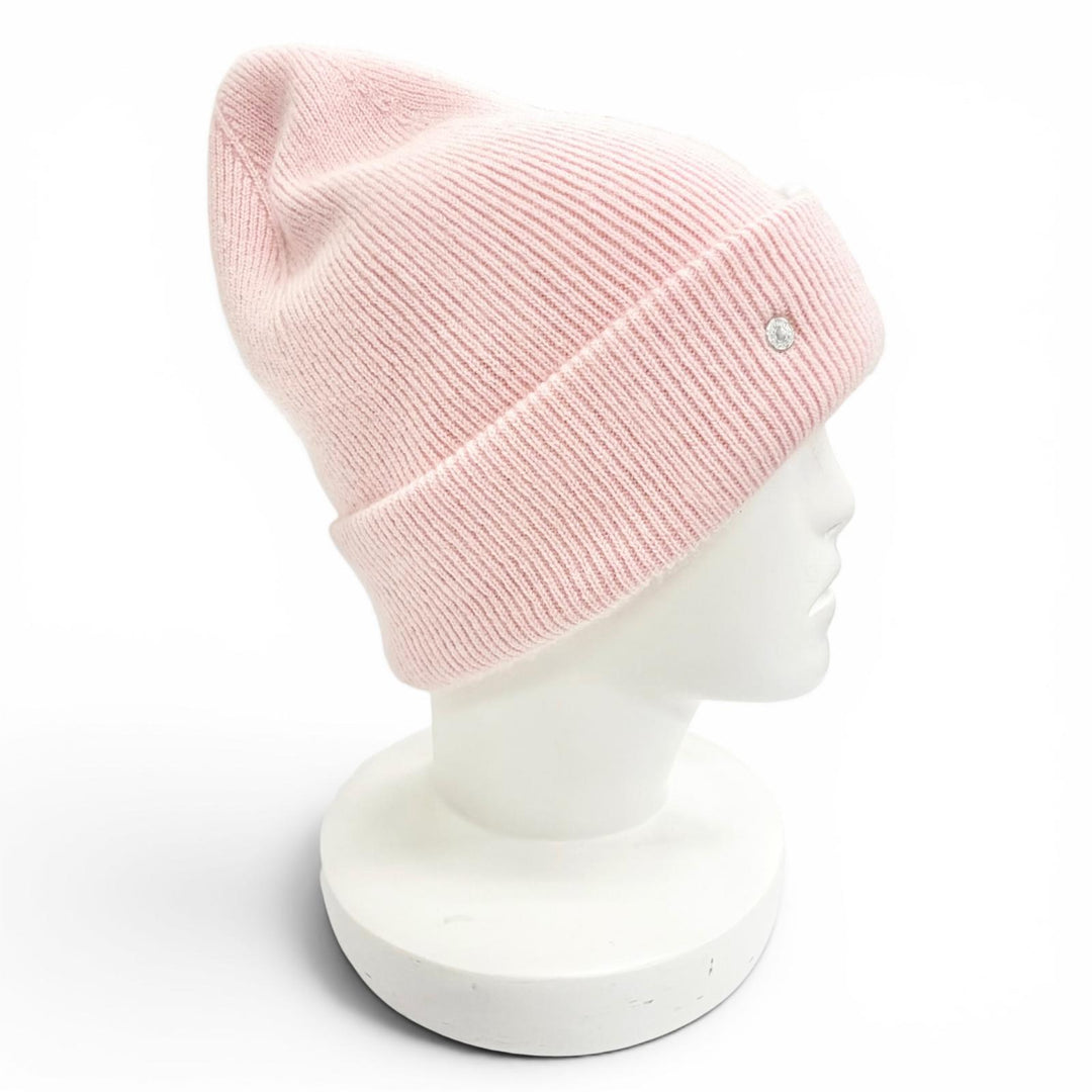 Excellent HERMES Knit cap Beanie Leesa Slalom Serie button wool Women L H252002N