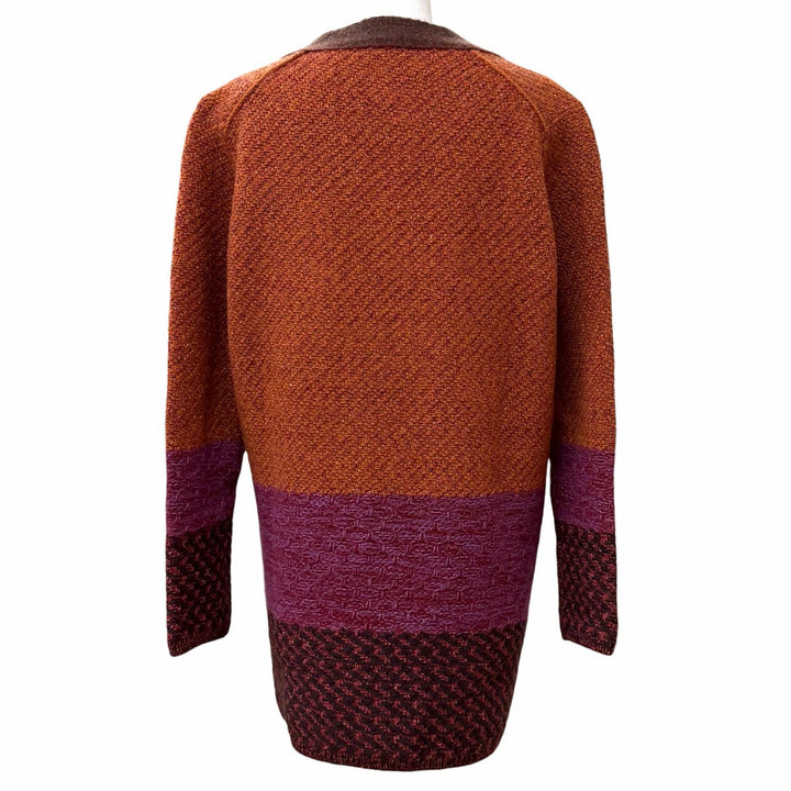 Excellent LOUIS VUITTON cardigan With logo V-neck long dress Multi silk Women L