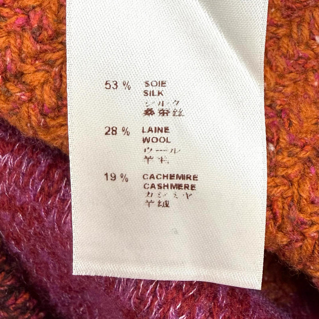 Excellent LOUIS VUITTON cardigan With logo V-neck long dress Multi silk Women L