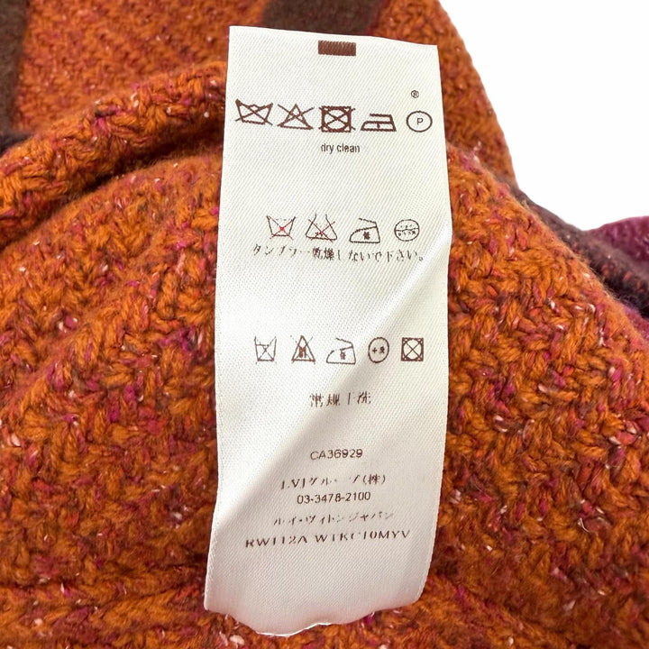Excellent LOUIS VUITTON cardigan With logo V-neck long dress Multi silk Women L