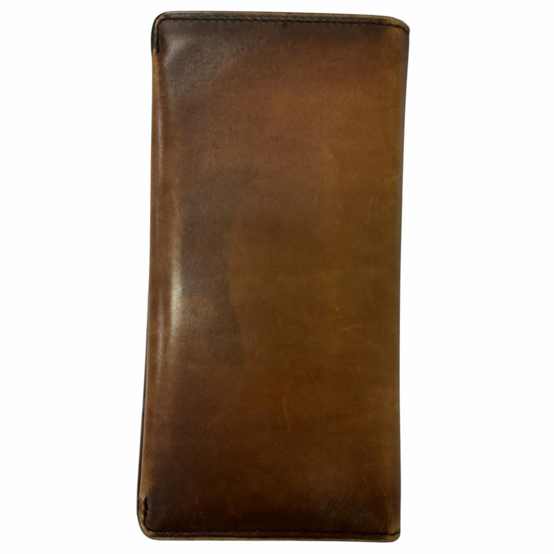 Very Good BERLUTI Purse Espace En Scritto Calligraphy Wallet Brown leather mens