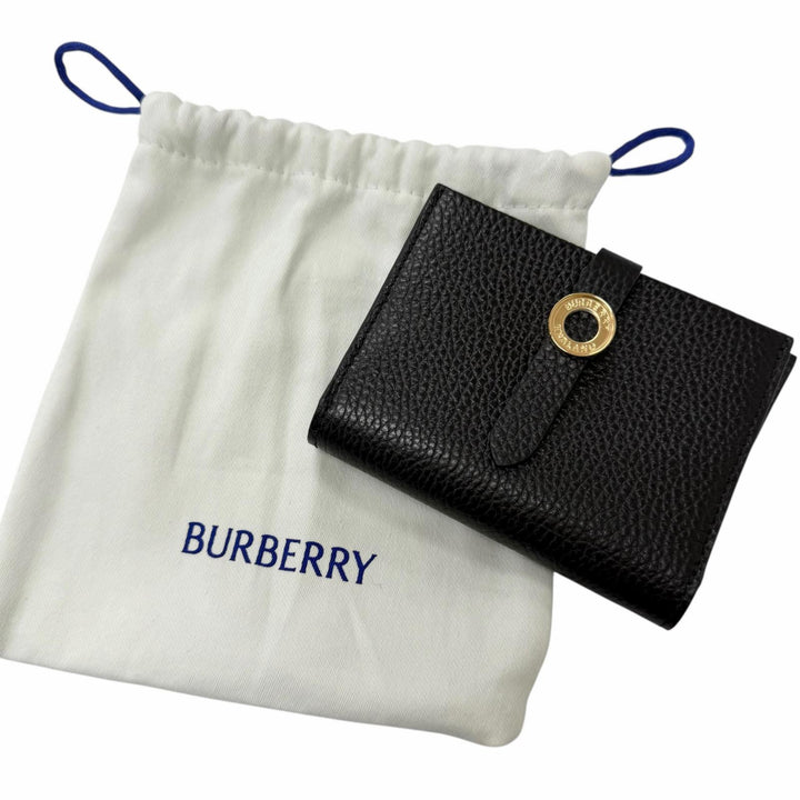 Pristine BURBERRY Card Case Checkered Lining Pattern Coin Case black