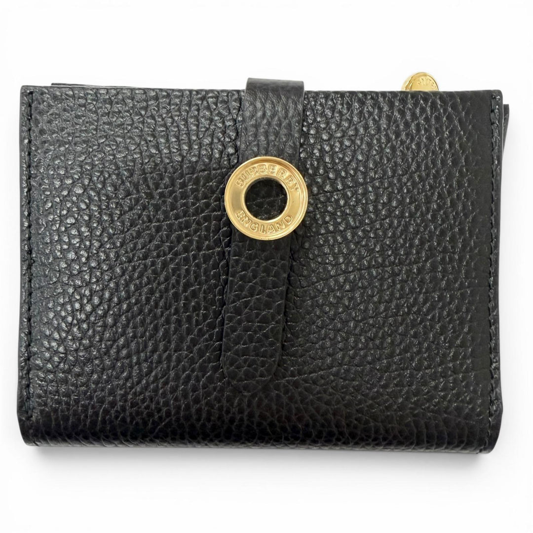 Pristine BURBERRY Card Case Checkered Lining Pattern Coin Case black