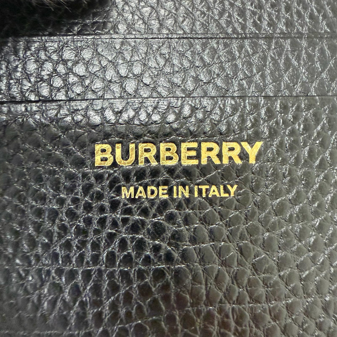 Pristine BURBERRY Card Case Checkered Lining Pattern Coin Case black