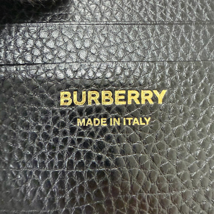 Pristine BURBERRY Card Case Checkered Lining Pattern Coin Case black